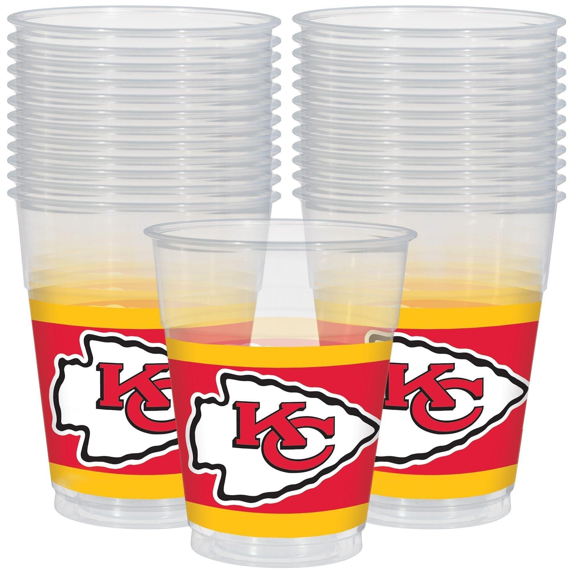 Kansas City Chiefs Party Supplies Pack for 18 Guests - Kit Includes Plates, Napkins, Table Cover, Cups, Cutlery, Serving Bowl, Banner Decoration & Centerpiece